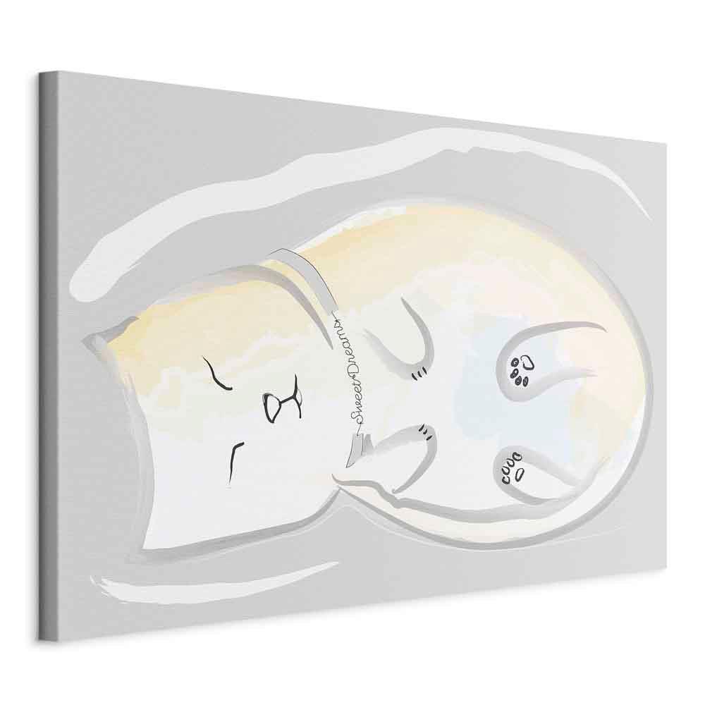 Sleepy Kitty Funny Cat Canvas Print