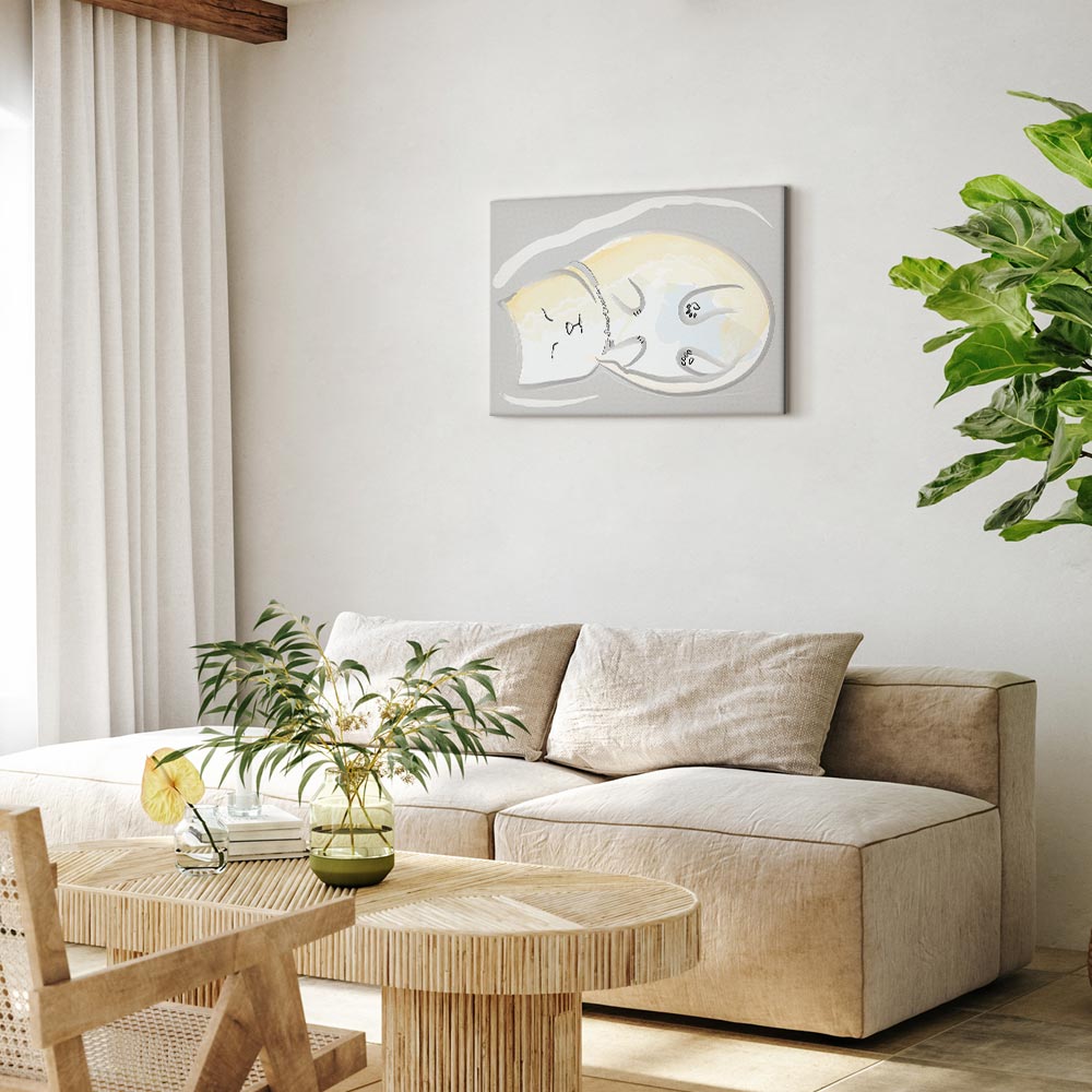 Sleepy Kitty Funny Cat Canvas Print