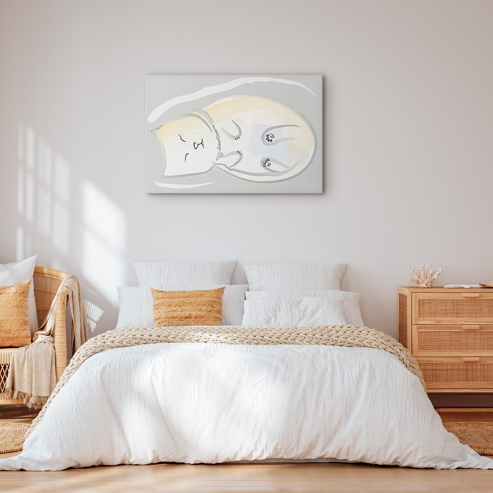 Sleepy Kitty Funny Cat Canvas Print