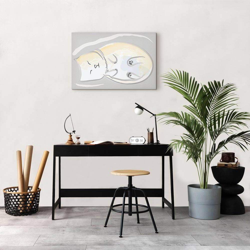 Sleepy Kitty Funny Cat Canvas Print