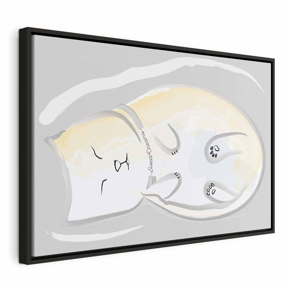 Sleepy Kitty Funny Cat Canvas Print