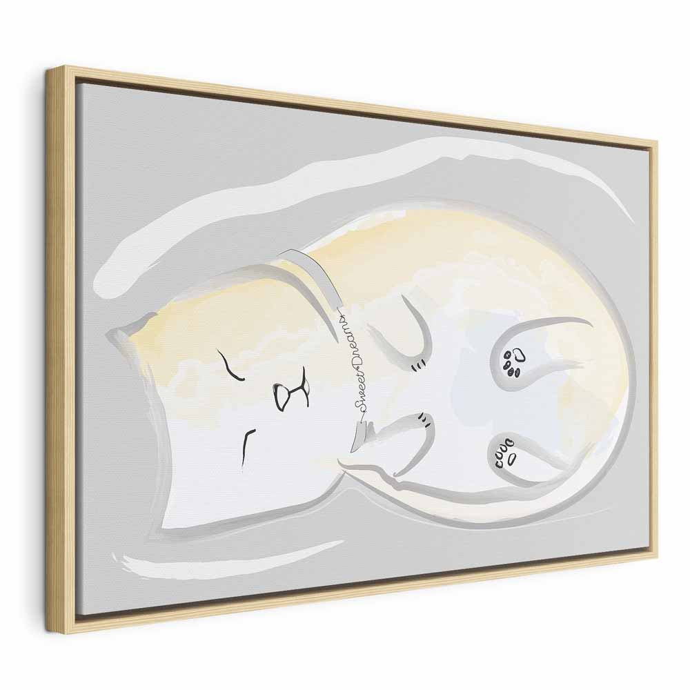 Sleepy Kitty Funny Cat Canvas Print