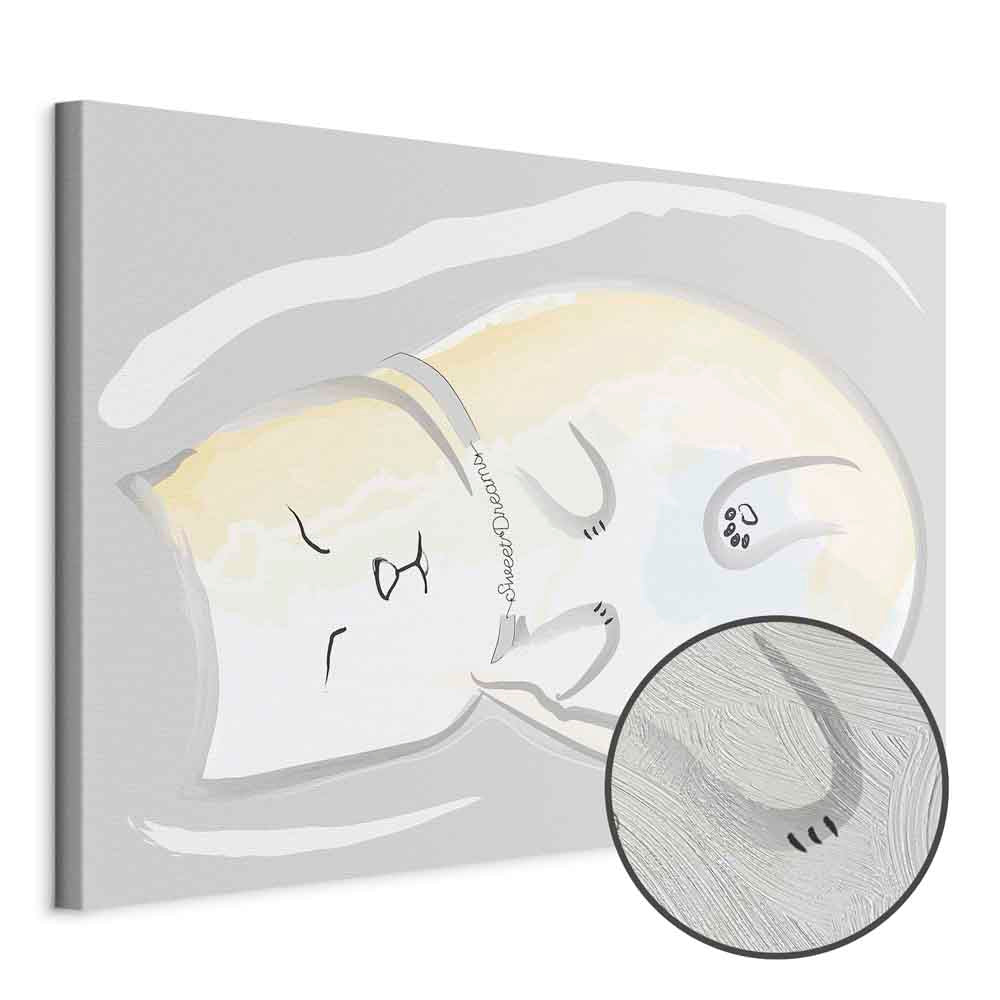 Sleepy Kitty Funny Cat Canvas Print