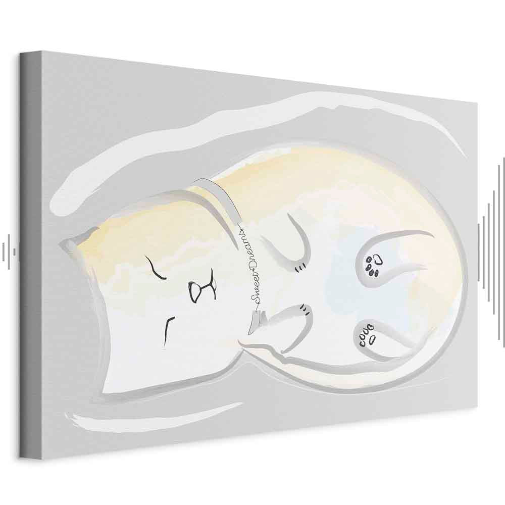 Sleepy Kitty Funny Cat Canvas Print