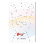 Rabbit Greetings Funny Canvas Print