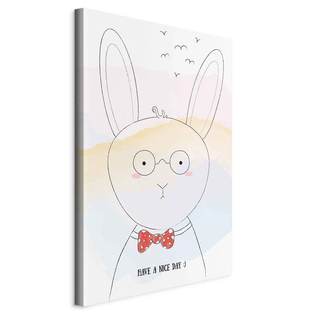 Rabbit Greetings Funny Canvas Print