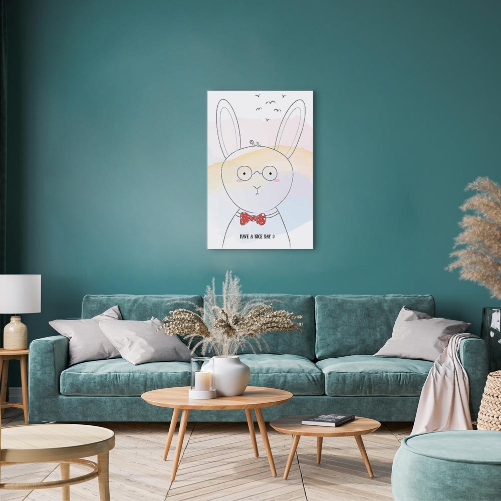Rabbit Greetings Funny Canvas Print