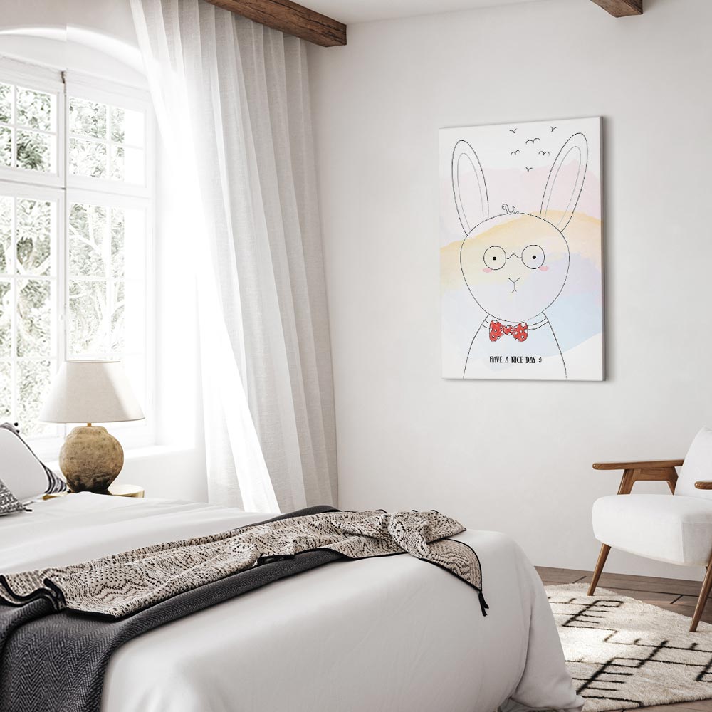 Rabbit Greetings Funny Canvas Print