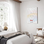 Rabbit Greetings Funny Canvas Print