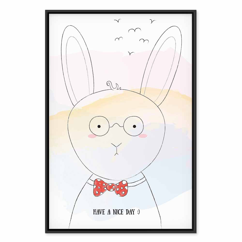 Rabbit Greetings Funny Canvas Print