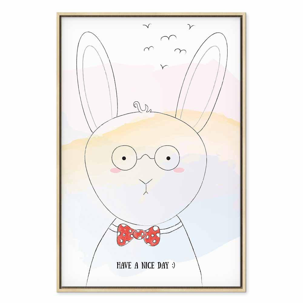 Rabbit Greetings Funny Canvas Print