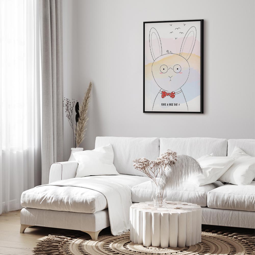 Rabbit Greetings Funny Canvas Print