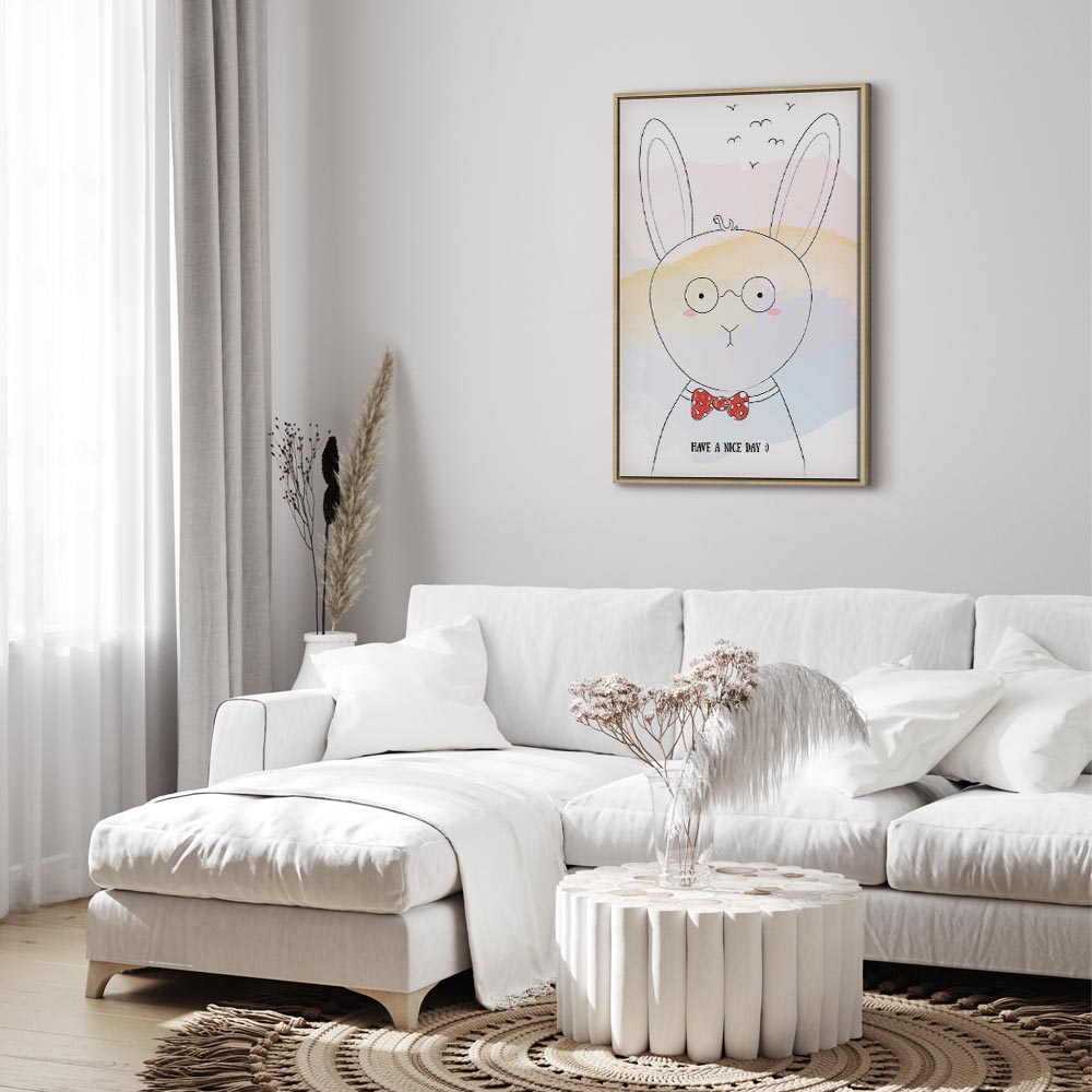 Rabbit Greetings Funny Canvas Print