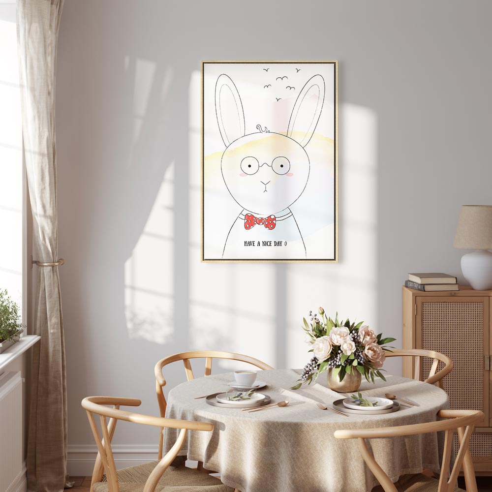 Rabbit Greetings Funny Canvas Print