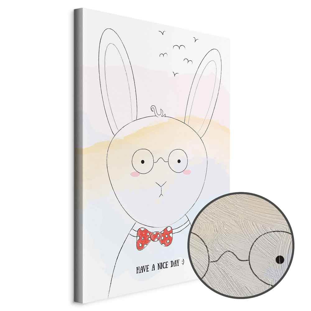 Rabbit Greetings Funny Canvas Print