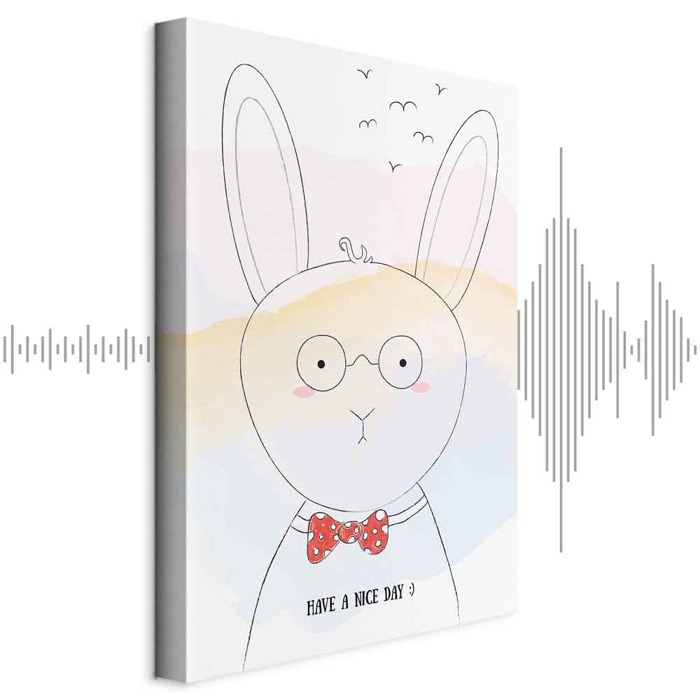 Rabbit Greetings Funny Canvas Print