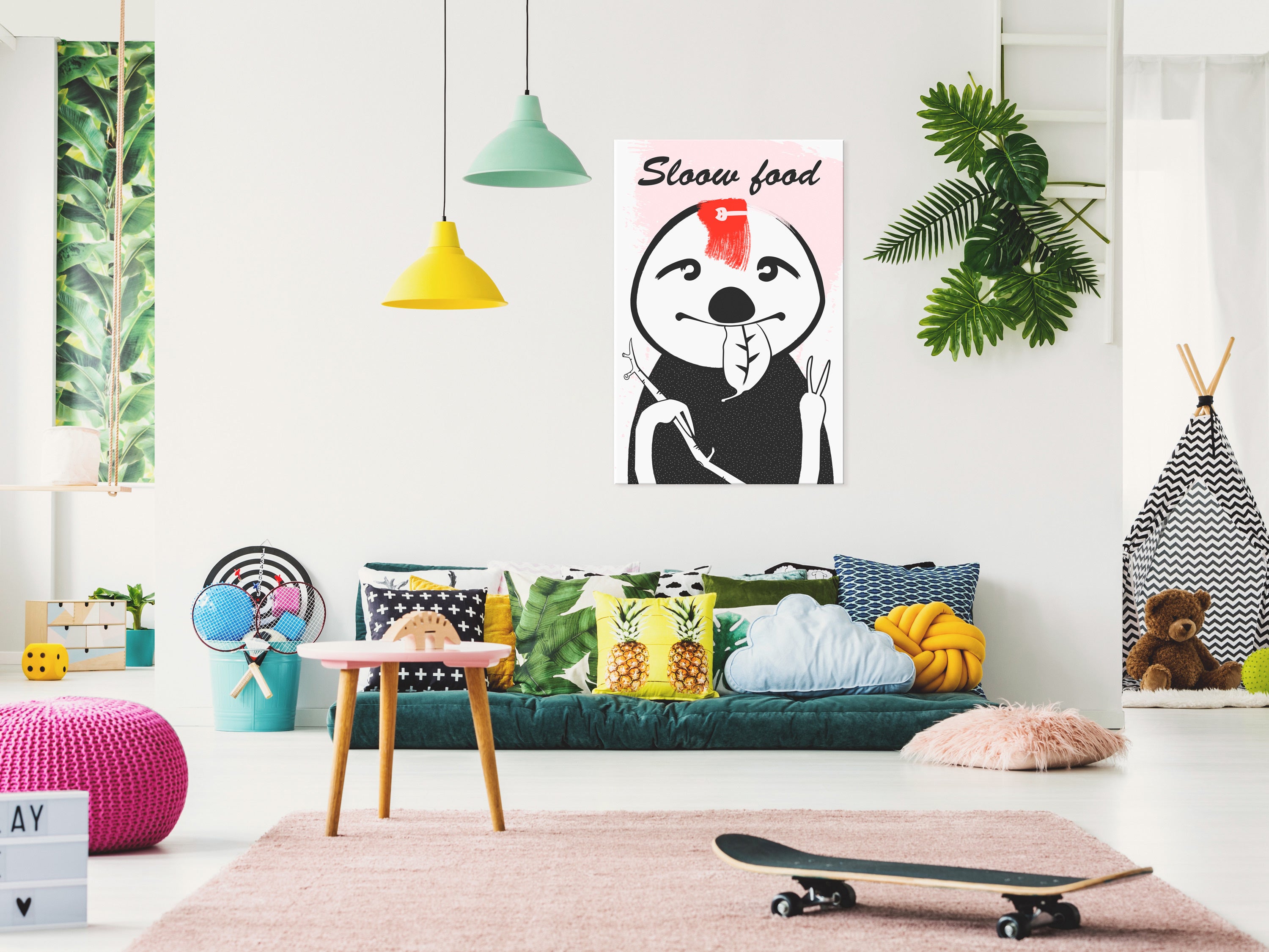 Canvas Print Sloth Trendsetter Vertical