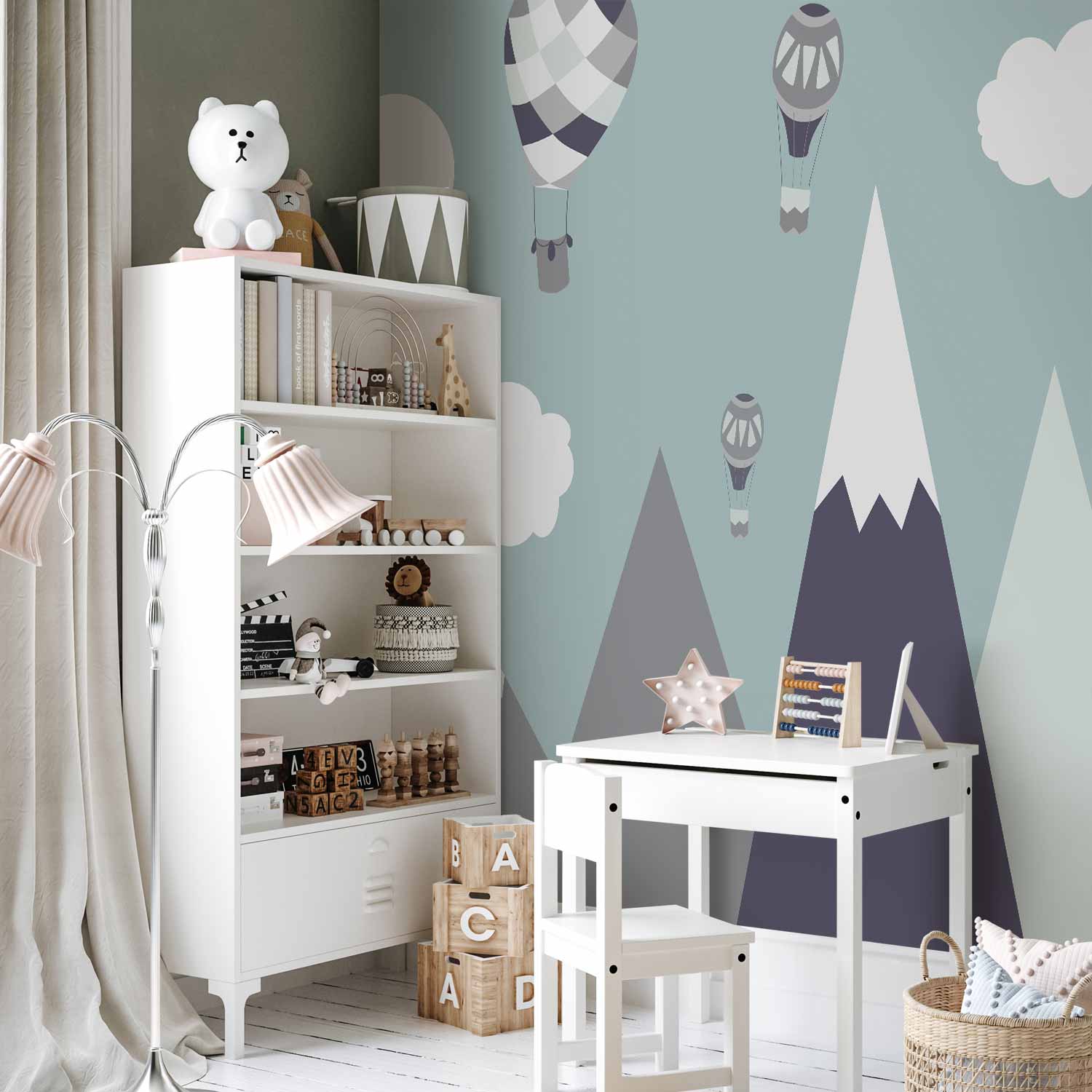 Hot Air Balloon Sky Children's Wall Mural