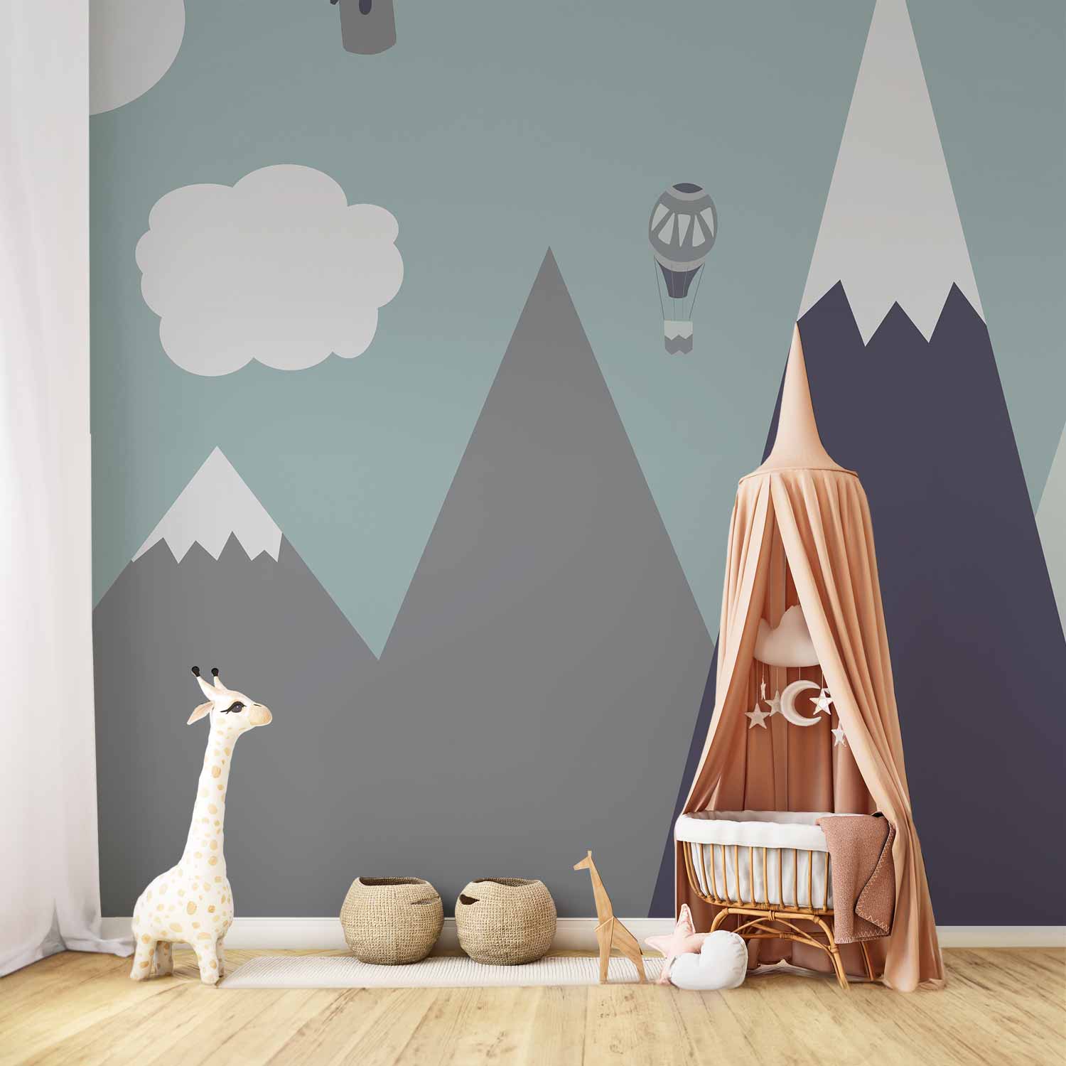 Hot Air Balloon Sky Children's Wall Mural