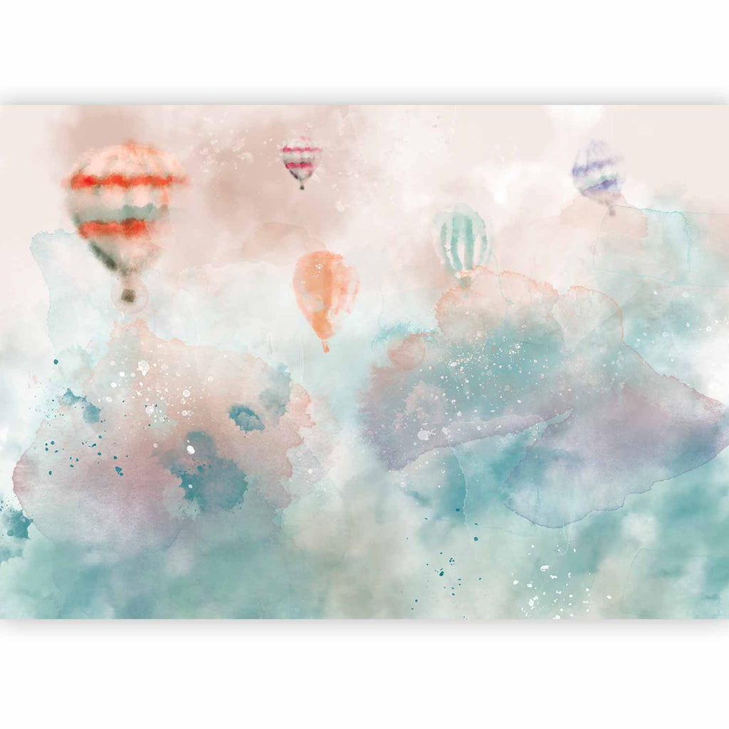Watercolor Hot Air Balloon Dream Wall Mural
