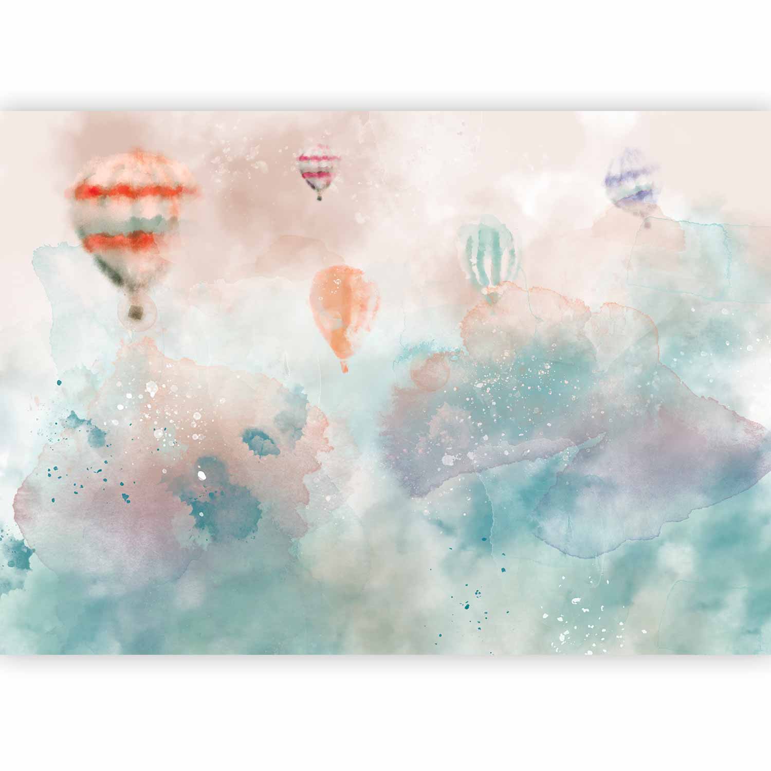 Watercolor Hot Air Balloon Dream Wall Mural