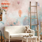 Watercolor Hot Air Balloon Dream Wall Mural