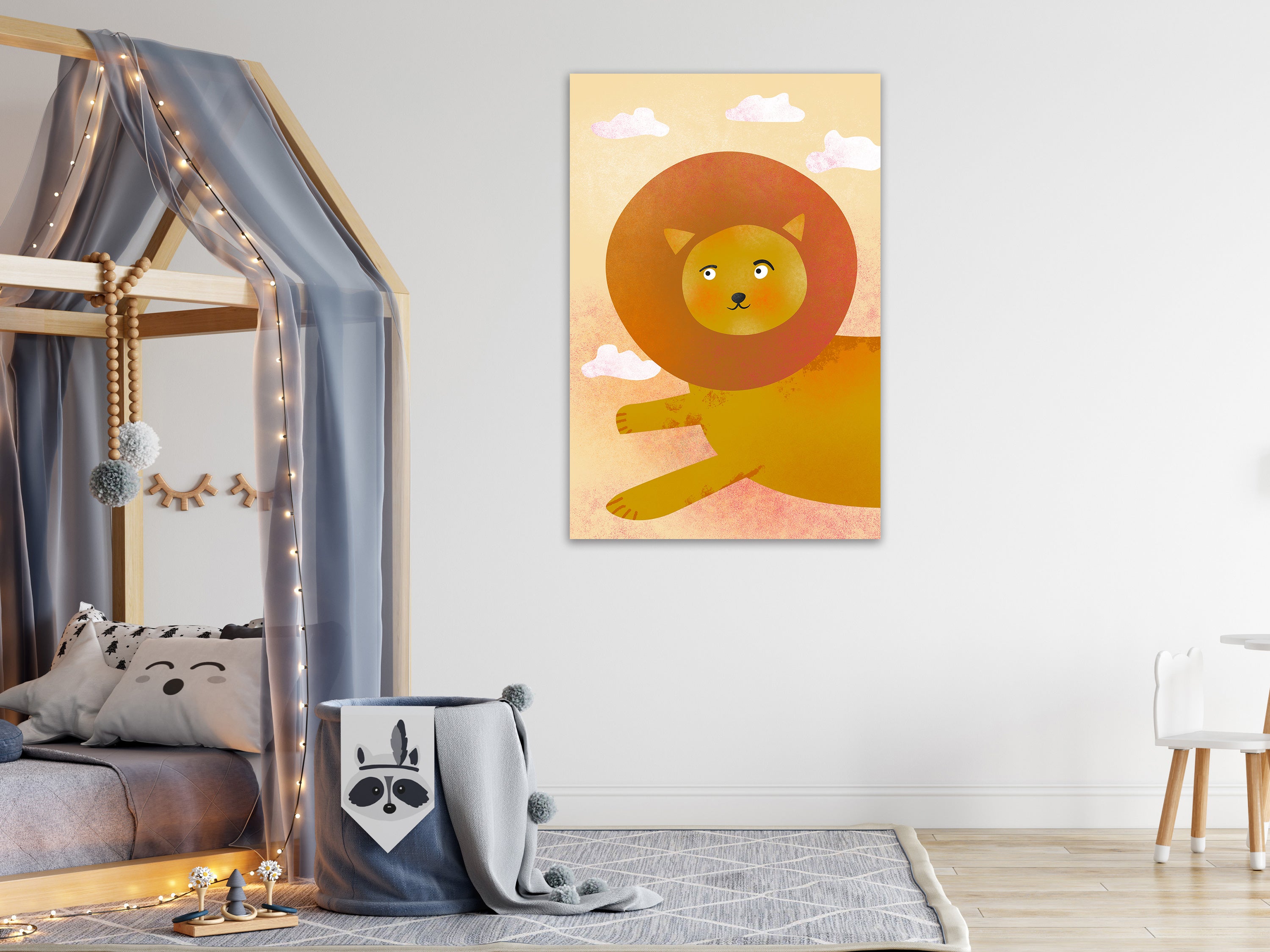 Canvas Print Lion's Fun Vertical 1 Part