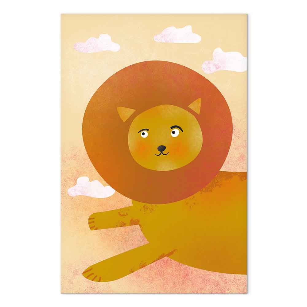 Playful Lion Kids Canvas Print