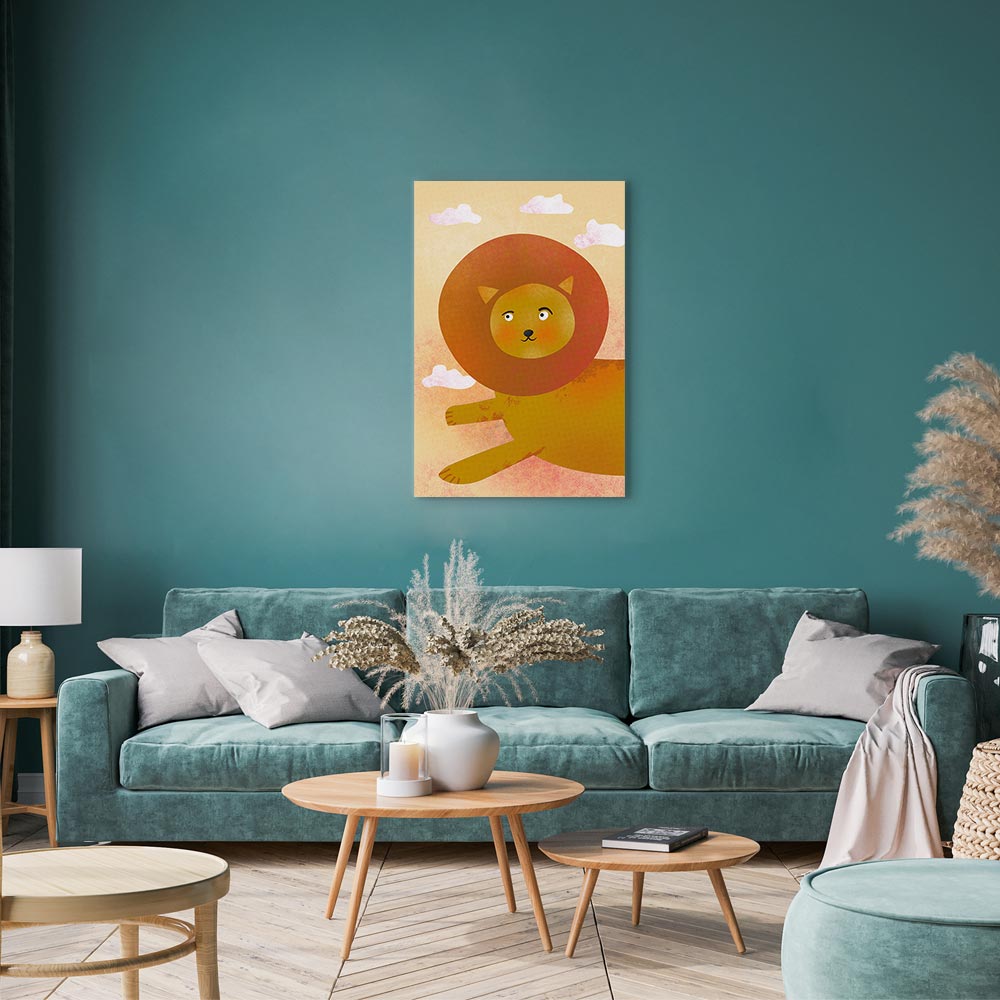 Playful Lion Kids Canvas Print