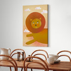 Playful Lion Kids Canvas Print
