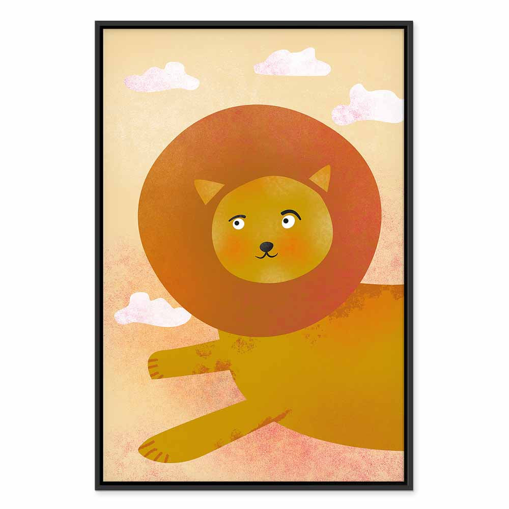Playful Lion Kids Canvas Print