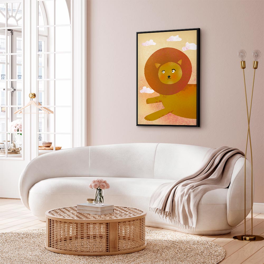 Playful Lion Kids Canvas Print