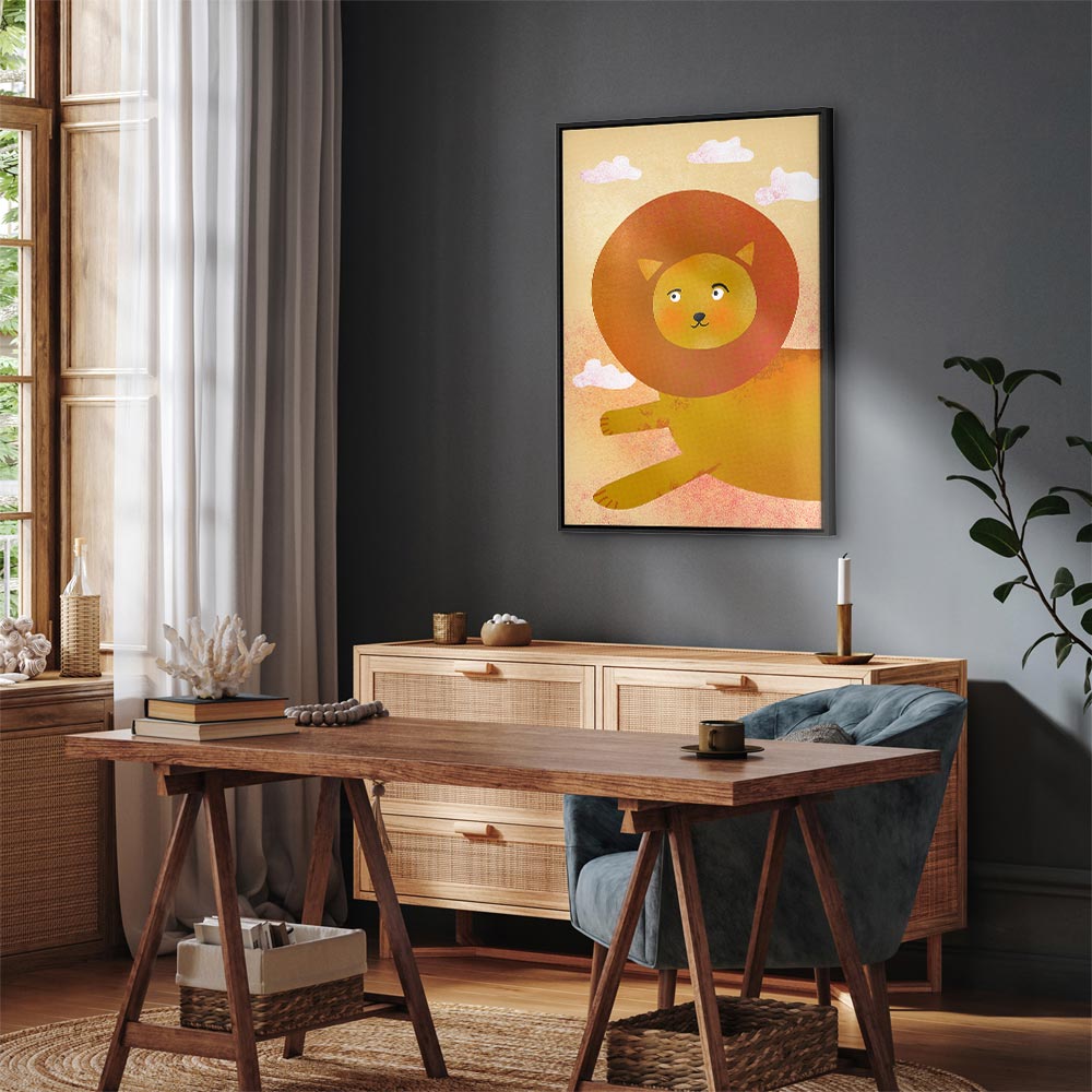 Playful Lion Kids Canvas Print
