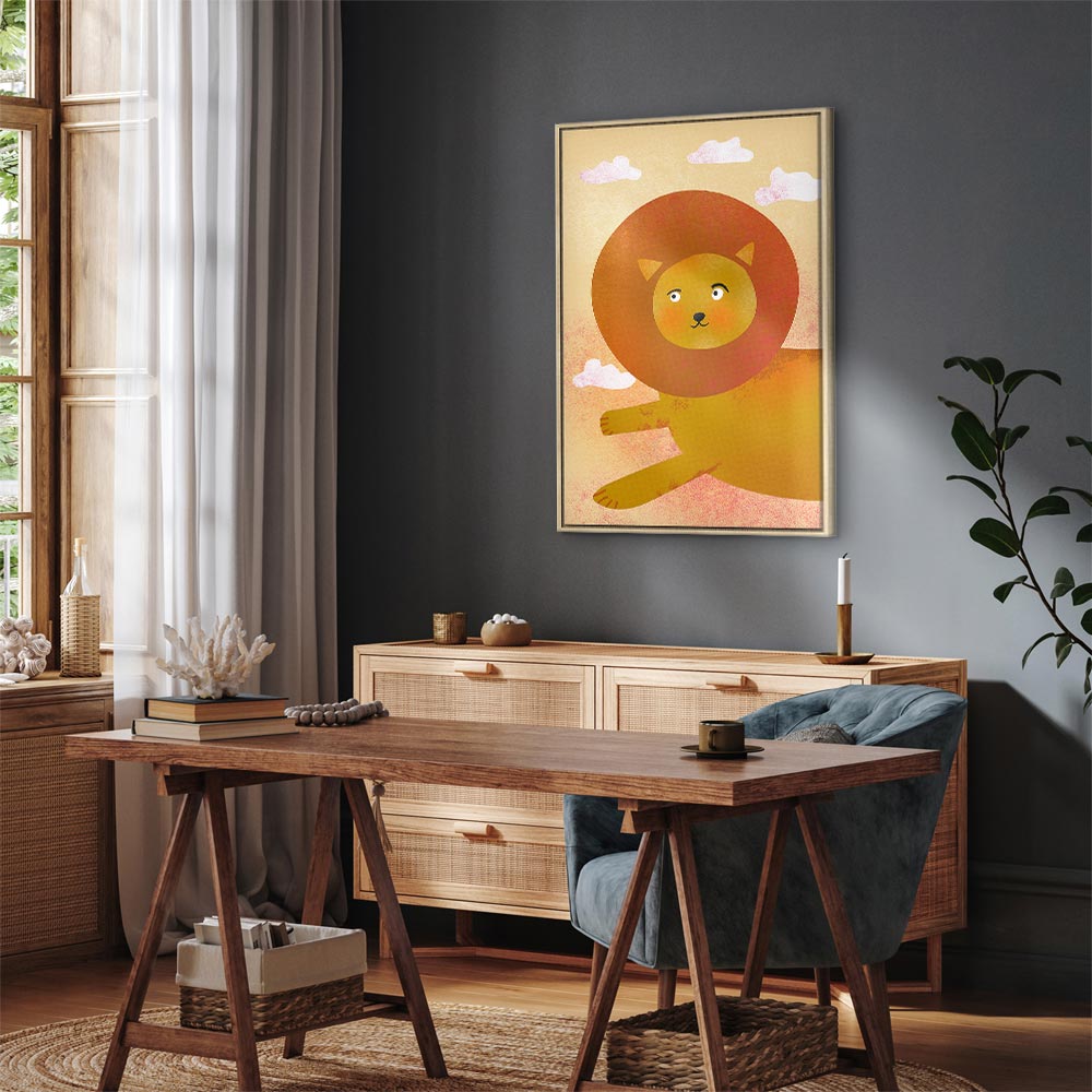 Playful Lion Kids Canvas Print