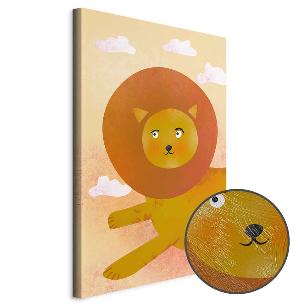 Playful Lion Kids Canvas Print