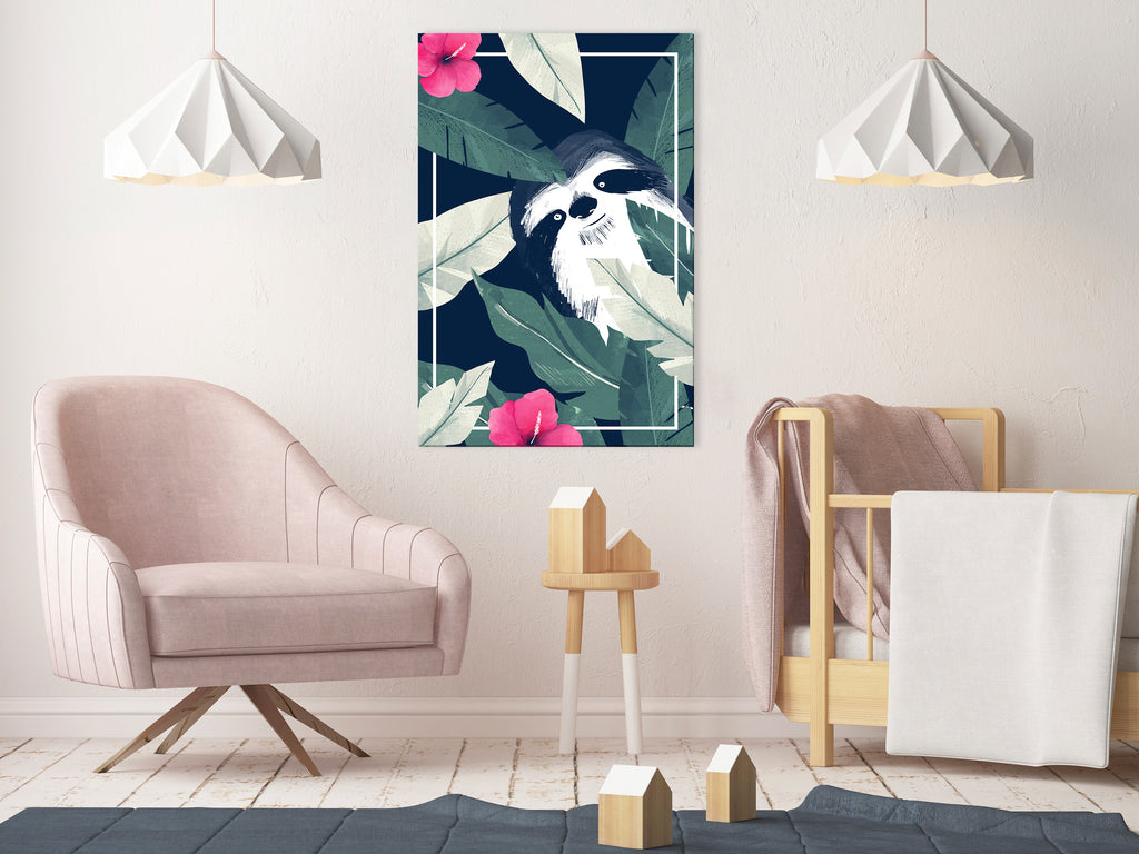 Canvas Print Sloth in Tropics Vertical