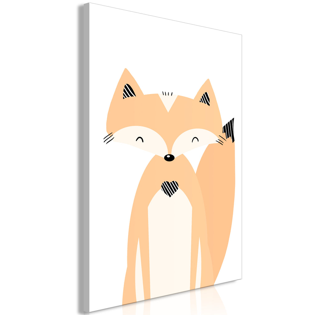 Canvas Print Happy Fox Vertical 1 Part
