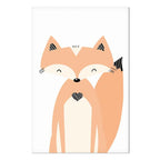 Happy Fox Funny Animal Canvas Print