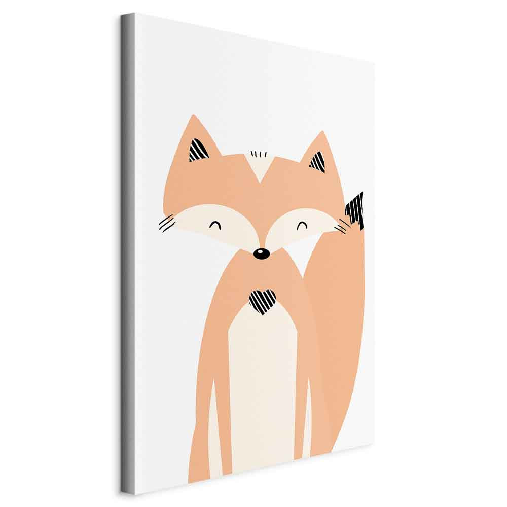 Happy Fox Funny Animal Canvas Print