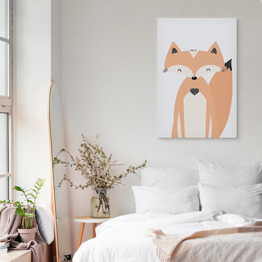 Happy Fox Funny Animal Canvas Print