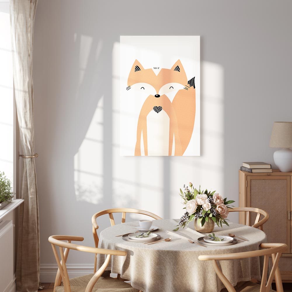 Happy Fox Funny Animal Canvas Print