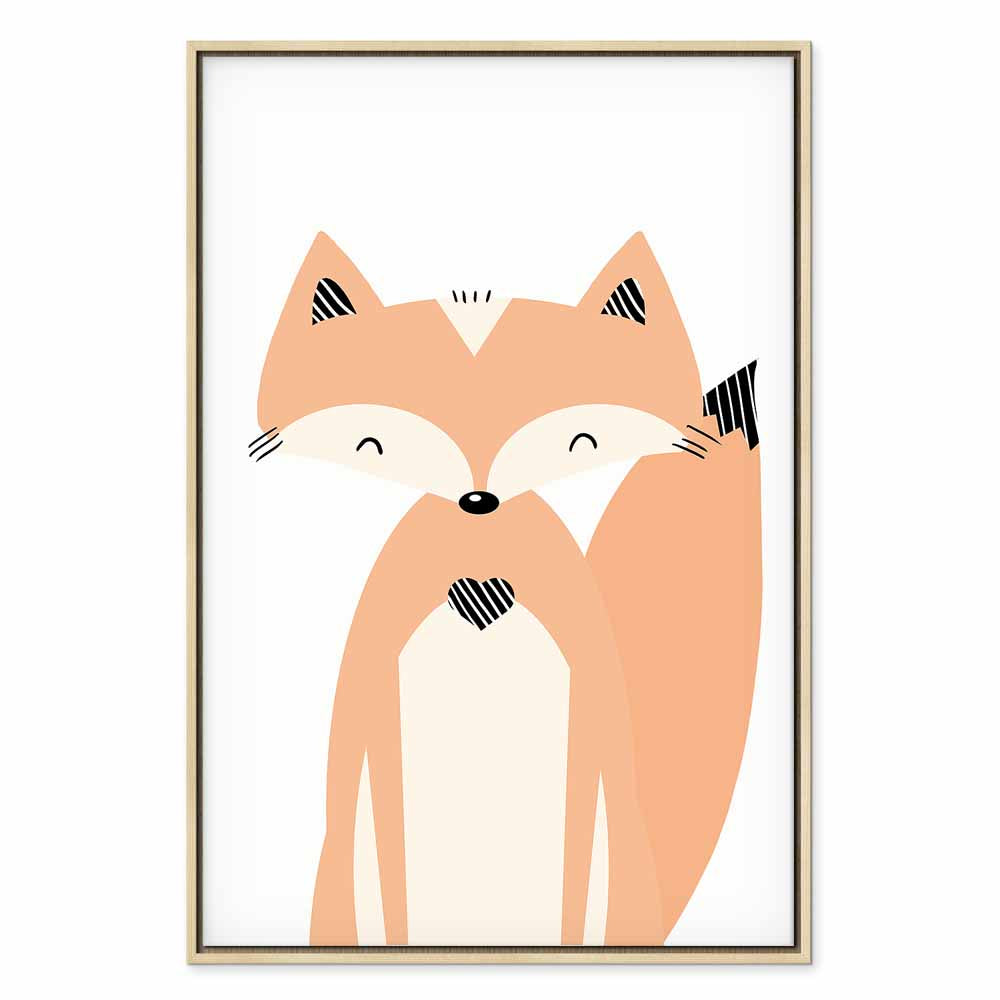 Happy Fox Funny Animal Canvas Print
