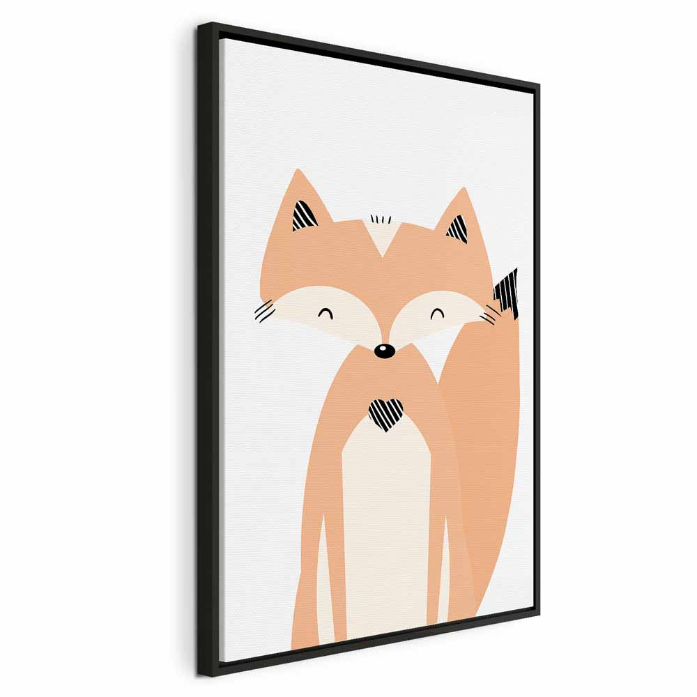 Happy Fox Funny Animal Canvas Print