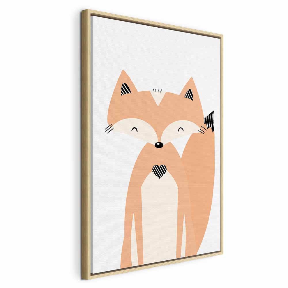 Happy Fox Funny Animal Canvas Print