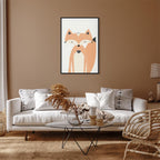 Happy Fox Funny Animal Canvas Print