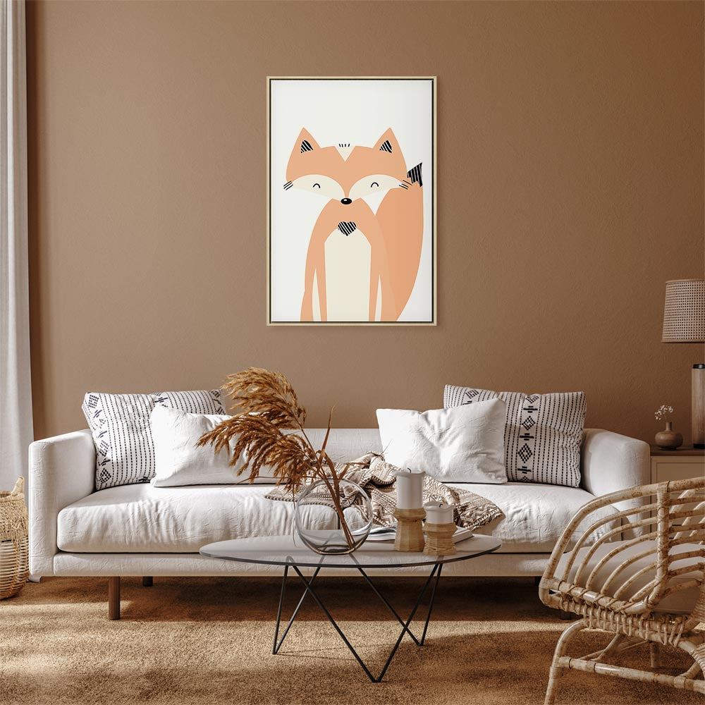Happy Fox Funny Animal Canvas Print