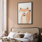 Happy Fox Funny Animal Canvas Print