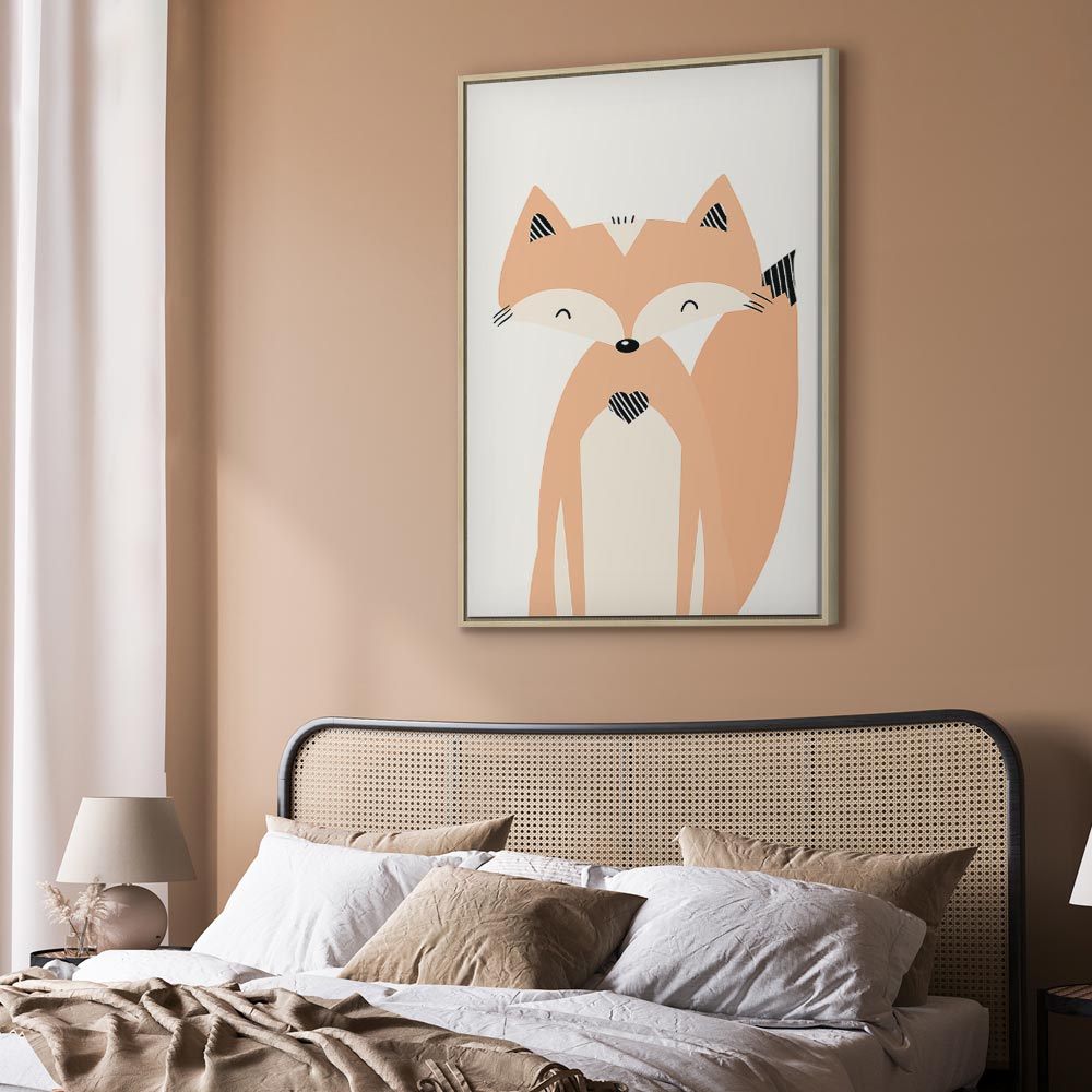 Happy Fox Funny Animal Canvas Print
