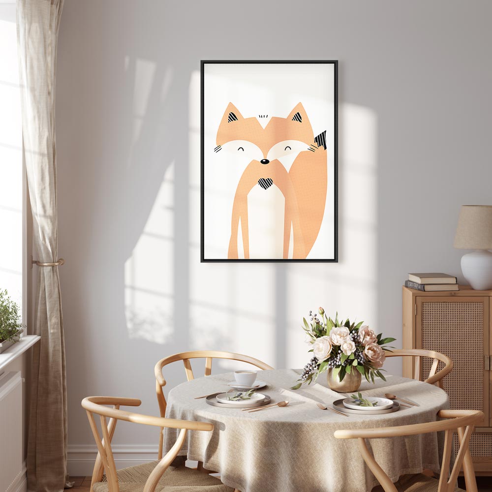 Happy Fox Funny Animal Canvas Print