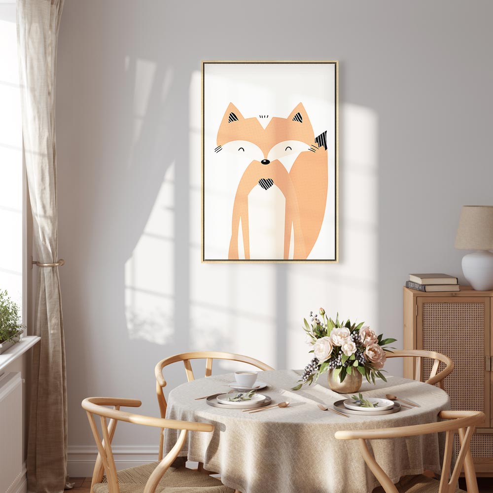 Happy Fox Funny Animal Canvas Print